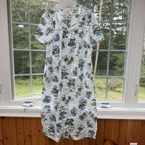 Vintage 1990's Aria Komar Nightgown Robe Housecoat Perma Pucker Size L NOS NWT